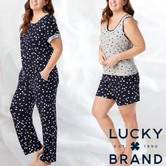 Lucky Brand | Women's 4 Piece Lounge Set | Navy Blue Stars | NWOT - Picture 2 of 6